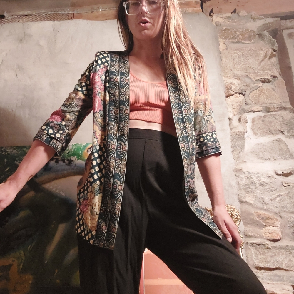 1980's Cottagecore Patchwork Jacket ~ Cardigan - image 5